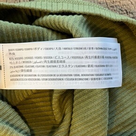 Abercrombie & Fitch Green Ribbed Button Front Top Long Sleeves Small Collared - Picture 5 of 7